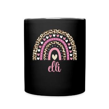 Elli Regenbogen Name Geburtstag Elli - Tasse einfarbig - Schwarz - Vorne