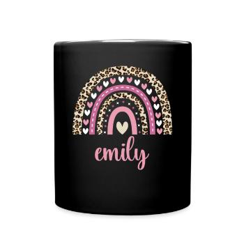 Emily Regenbogen Name Geburtstag Emily - Tasse einfarbig - Schwarz - Vorne