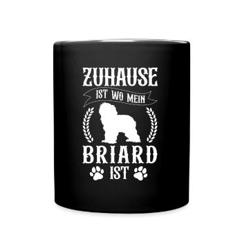Briard ist mein Zuhause Berger de Brie - Tasse einfarbig - Schwarz - Vorne