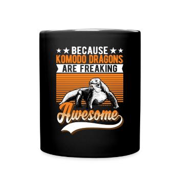 Komodowaran Komododrache Waran - Tasse einfarbig - Schwarz - Vorne