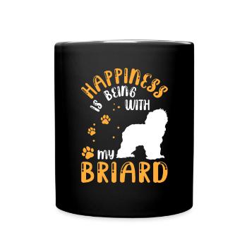 Briard me rend heureux Berger de Brie - Mug uni - noir - Devant