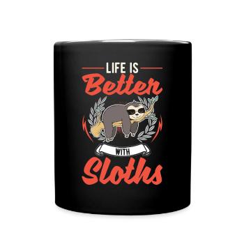 La vie est meilleure avec les paresseux - Mug uni - noir - Devant