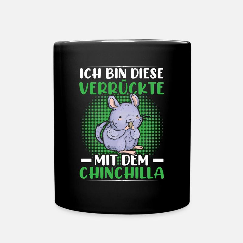 Verrückte mit Chinchilla Nagetier Wollmaus - Tasse einfarbig - Schwarz