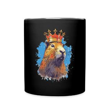 Capybara avec capybara couronne - Mug uni - noir - Devant