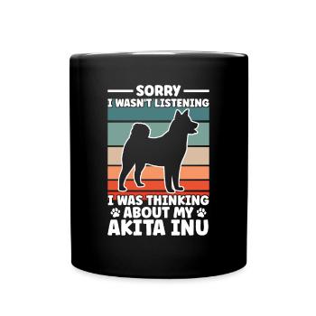 Thought of Akita Inu Japanese Akita Inu - Full Colour Mug - black - Front