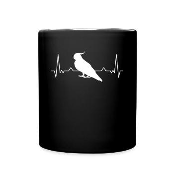 Budgie Welli Parakeet Heartbeat - Full Colour Mug - black - Front