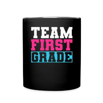 Équipe Inscription en première année Premier jour d’école - Mug uni - noir - Devant