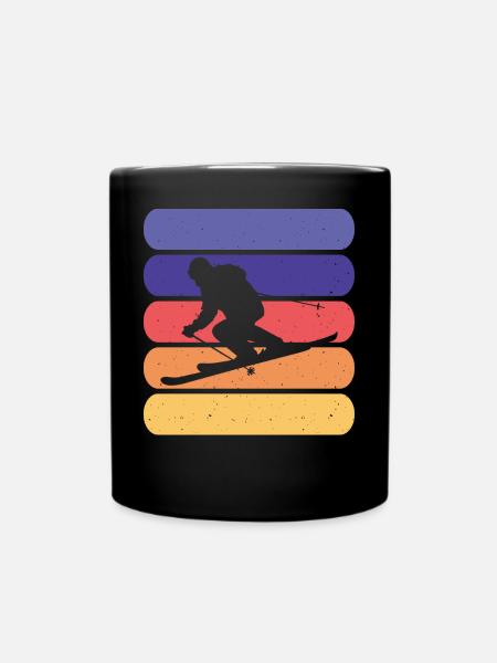 Ski Skifahren Skifahrer - Tasse einfarbig - Schwarz