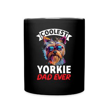 Yorkshire Terrier Dog Yorkie - Coolest Yorkie Dad - Full Colour Mug - black - Front