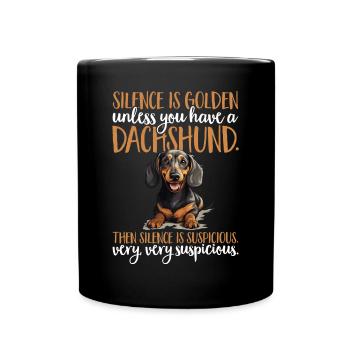 Dachshund badger wiener sausage dog Silence - Tasse einfarbig - Schwarz - Vorne