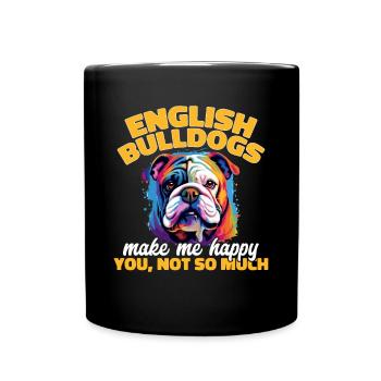 L’amour du bouledogue anglais britannique Bulldog me rend heureux - Mug uni - noir - Devant