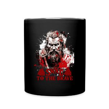 Skal to the brave Wikinger Kultur - Tasse einfarbig - Schwarz - Vorne