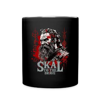 Skal to the brave Wikinger Kultur - Tasse einfarbig - Schwarz - Vorne