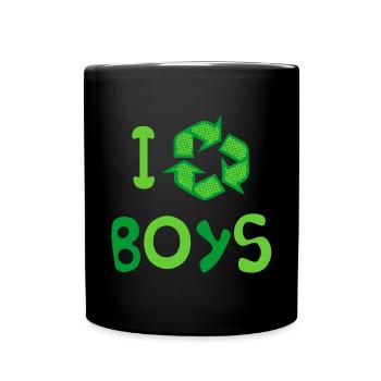 Ich recycle Jungs Lustig Niedlich - Tasse einfarbig - Schwarz - Vorne