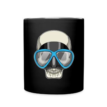Totenkopf Schwimmen Schwimmbrille Sommer - Tasse einfarbig - Schwarz - Vorne