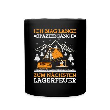Wohnwagenbesitzer Wohnmobil Camping Campen - Tasse einfarbig - Schwarz - Vorne