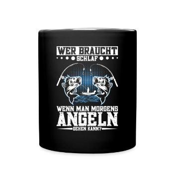 Angelhaken Fischen Angel Angler Fliegenfischen - Tasse einfarbig - Schwarz - Vorne