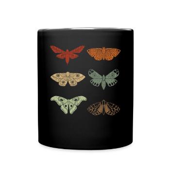Motte Retro Vintage Motten - Tasse einfarbig - Schwarz - Vorne