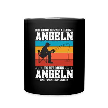Angelurlaub Schweden Angeln Angelrute - Tasse einfarbig - Schwarz - Vorne
