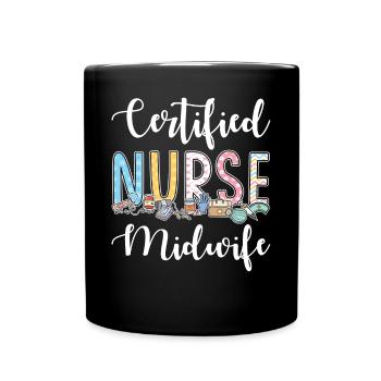 Infirmière sage-femme certifiée - Mug uni - noir - Devant