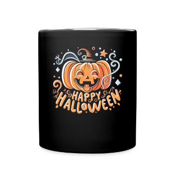 Halloween Pumpkin Kawaii - Full Colour Mug - black - Front