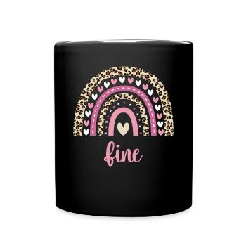 Fine Regenbogen Name Geburtstag Fine - Tasse einfarbig - Schwarz - Vorne