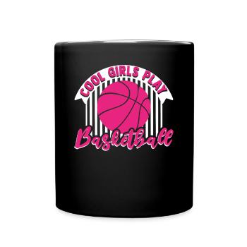 Les filles cool jouent au basket-ball Basketball Hoop - Mug uni - noir - Devant
