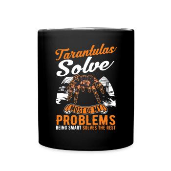 Tarantel Spinne Tarantula - Tasse einfarbig - Schwarz - Vorne