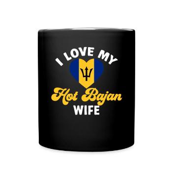 Barbados flag Barbadian bayan - Full Colour Mug - black - Front