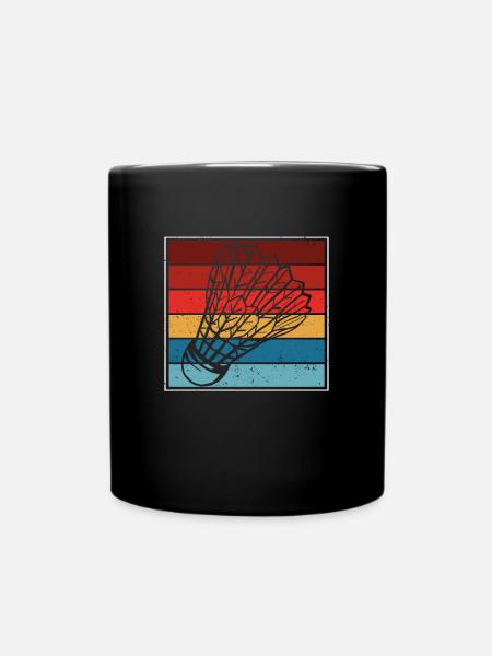 Bunte Badminton kunst - Tasse einfarbig - Schwarz