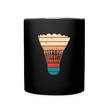 Retro badminton shuttlecock - Full Colour Mug - black - Front