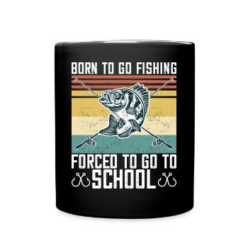 Born To Go Fishing Bass Fish Fisherman Boys - Full Colour Mug - black - Front