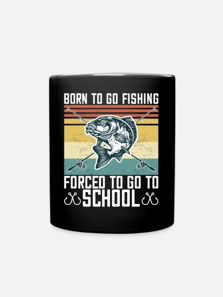 Born To Go Fishing Bass Fisch Fischer Jungen - Tasse einfarbig - Schwarz