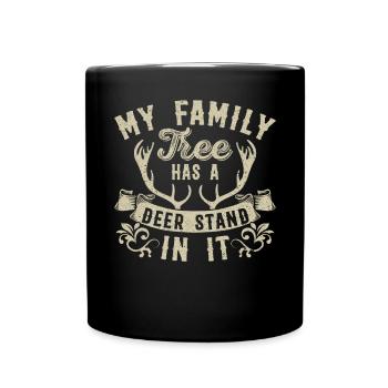 Mon arbre généalogique a un stand de cerf dedans Chasse aux chasseurs - Mug uni - noir - Devant