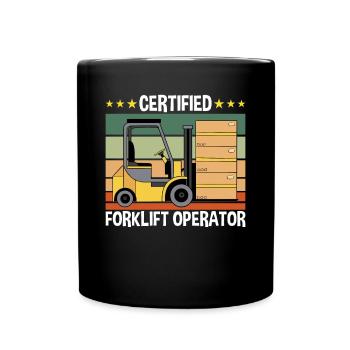 Certified Forklift Operator - Full Colour Mug - black - Front