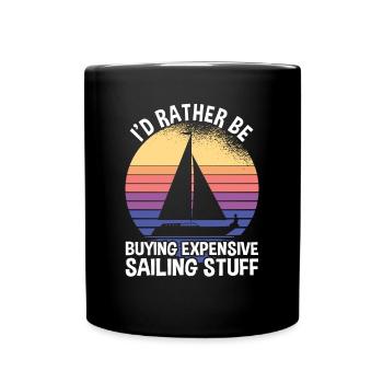 Acheter des trucs de voile coûteux - Mug uni - noir - Devant