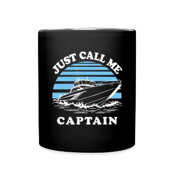 Appelez-moi capitaine | Bateau - Mug uni - noir - Devant