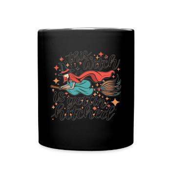Hexe im Hochzeitsfieber Halloween Shirt für Frauen - Tasse einfarbig - Schwarz - Vorne