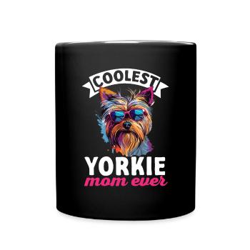 Yorkshire Terrier Dog Yorkie - Coolest Yorkie Mom - Full Colour Mug - black - Front