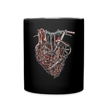 Two-wheeler mechanic machines heart - Full Colour Mug - black - Front