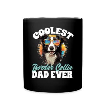 Border Collie Dog - Coolest Border Collie Dad ever - Full Colour Mug - black - Front