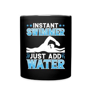 Schwimmen Schwimmer - Tasse einfarbig - Schwarz - Vorne