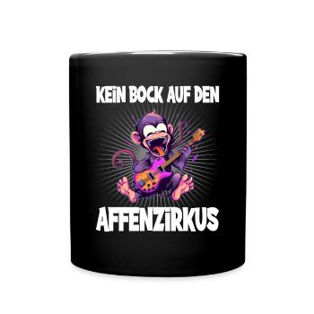Kein Bock auf den Affenzirkus Gitarre - Tasse einfarbig - Schwarz - Vorne