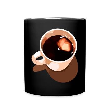 Vintage Kaffeetasse Illustration - Tasse einfarbig - Schwarz - Vorne