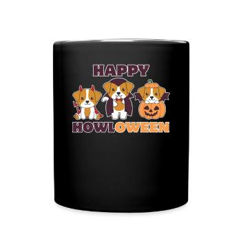 Jack Russell Happy Howloween Pumpkin Vampire Costume - Full Colour Mug - black - Front