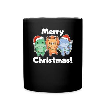 Dino Noël Animaux d’hiver Dino - Mug uni - noir - Devant