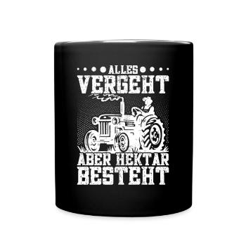 Landwirt Hektar Hühnerbauer Traktor Bauer - Tasse einfarbig - Schwarz - Vorne