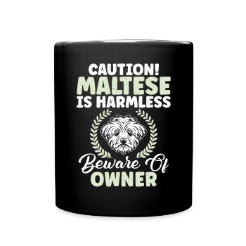 Maltese Owner Gifts - Full Colour Mug - black - Front