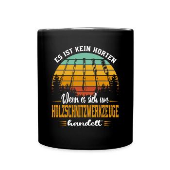 Holzschnitzer Holzschnitzerei - Tasse einfarbig - Schwarz - Vorne