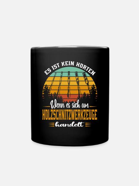 Holzschnitzer Holzschnitzerei - Tasse einfarbig - Schwarz